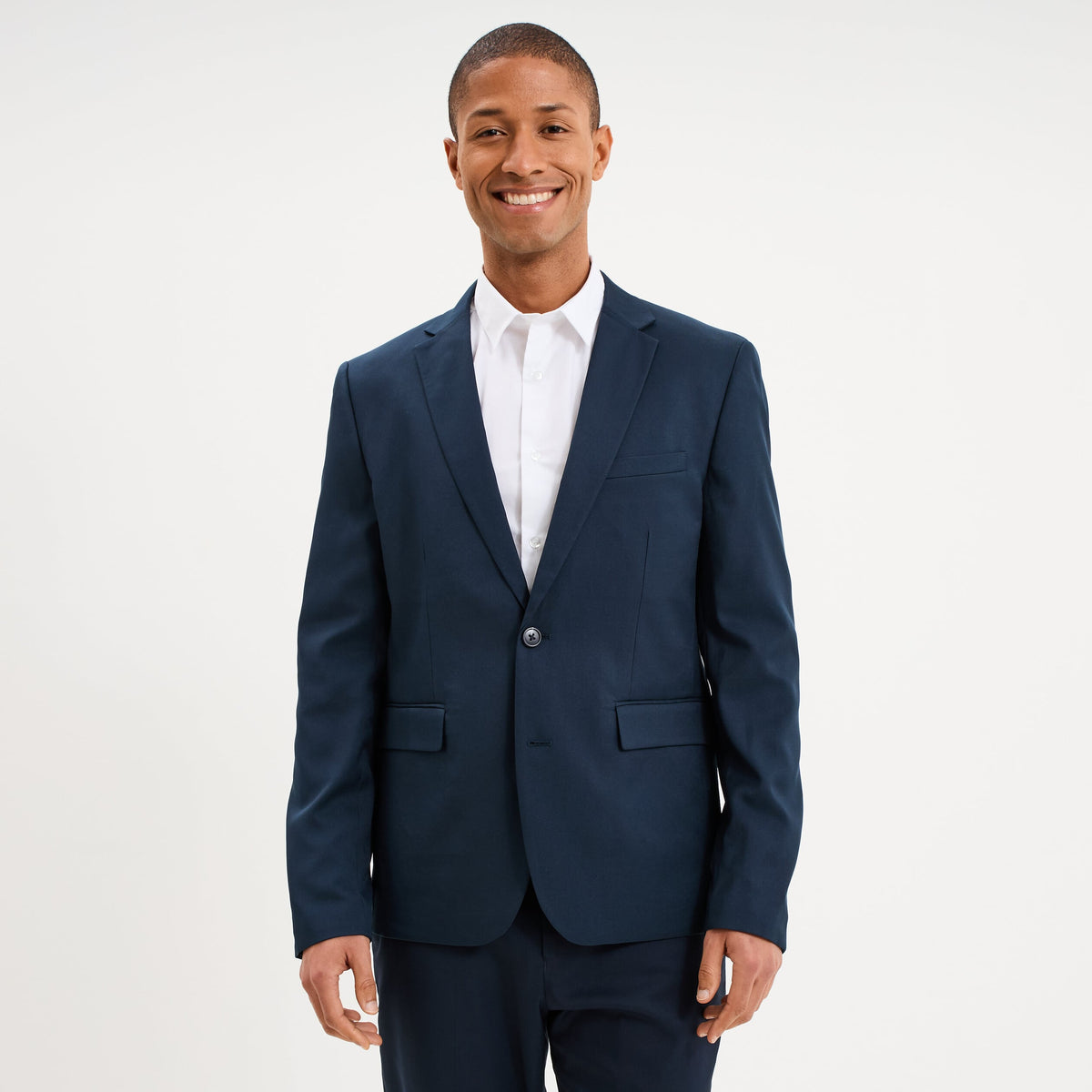 Veste blazer costume manches longues bleu electrique homme - 3