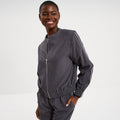 Veste bomber manches longues gris clair femme - 1