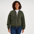 Veste bomber matelassée vert kaki femme - 1