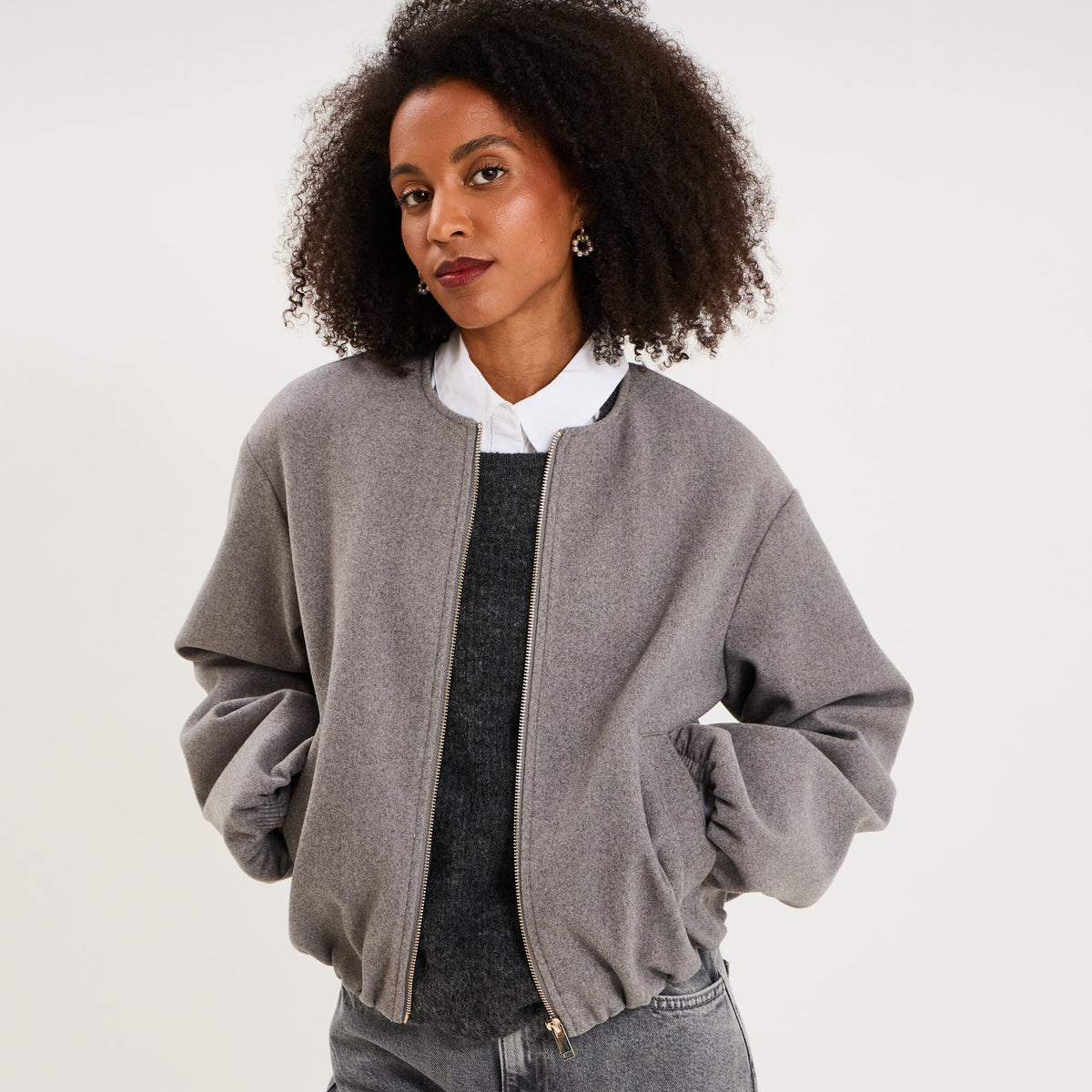 Veste boule oversize noir femme - 3