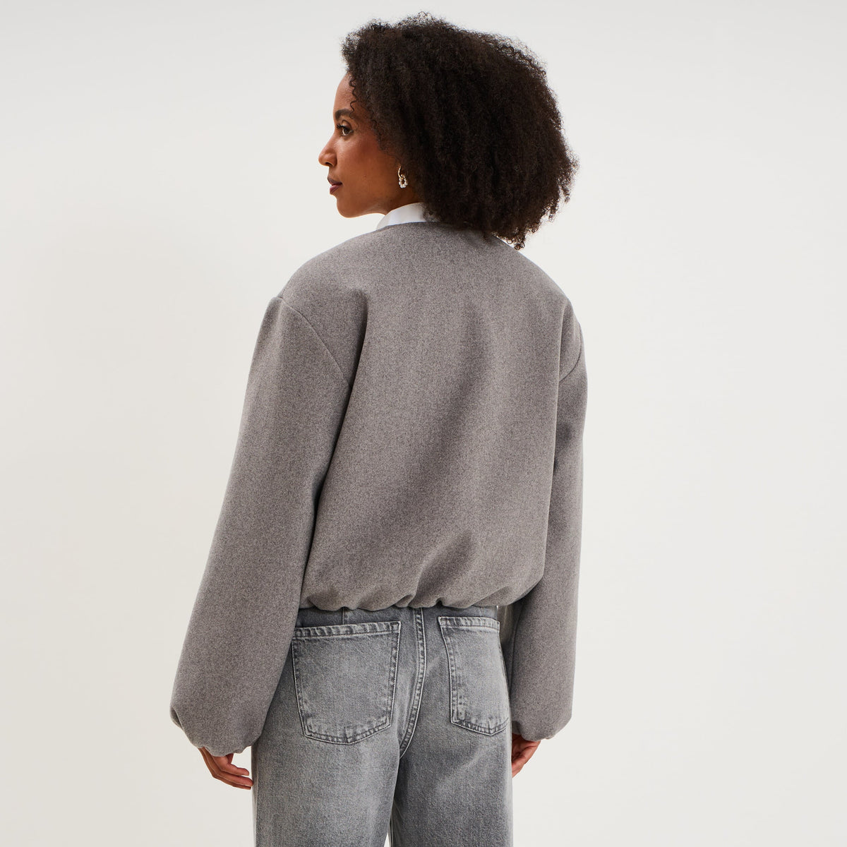 Veste boule oversize noir femme - 4