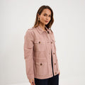 Veste boutonnée poches à rabat rose poudrée femme - 1