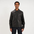 Veste courte simili cuir noir homme - 1