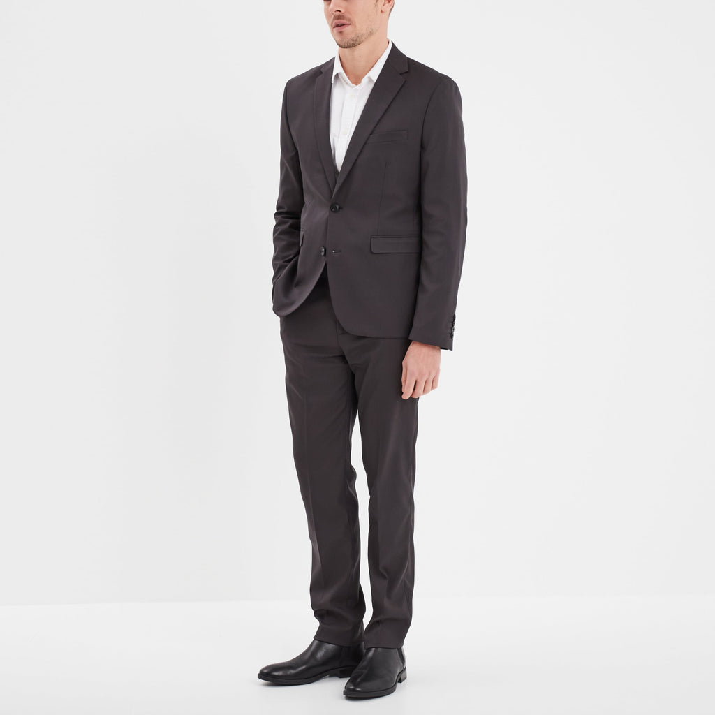 Veste de costume droite ajustée gris foncé homme - 1