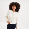 Veste effet tweed boutonnée blanc femme - 1