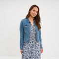 Veste en jean zippée stretch denim triple stone femme - 1