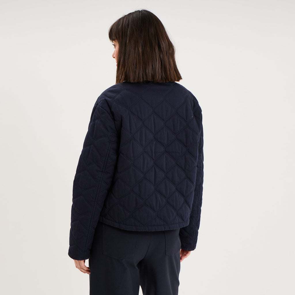 Veste matelassée taille ajustable bleu foncé femme - 2