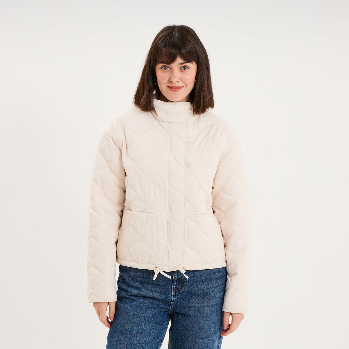 Veste matelassée taille ajustable bleu foncé femme - 3