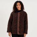 Veste polaire réversible et matelassée marron foncé femme - 1