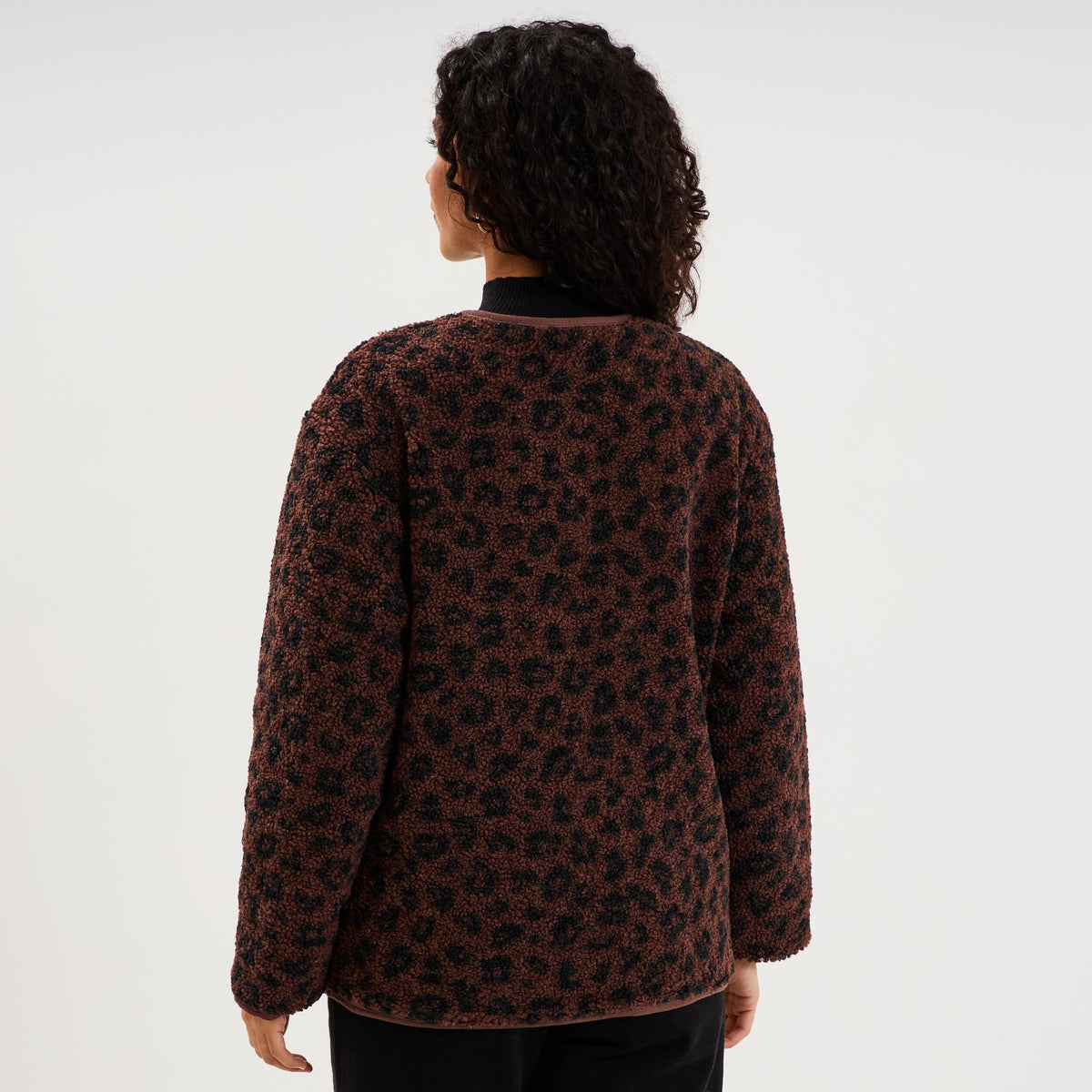 Veste polaire réversible et matelassée marron foncé femme - 2