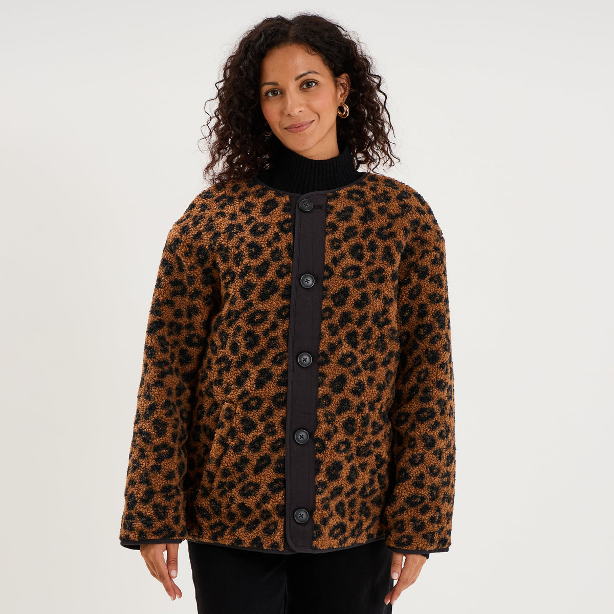 Veste polaire réversible et matelassée marron foncé femme - 5