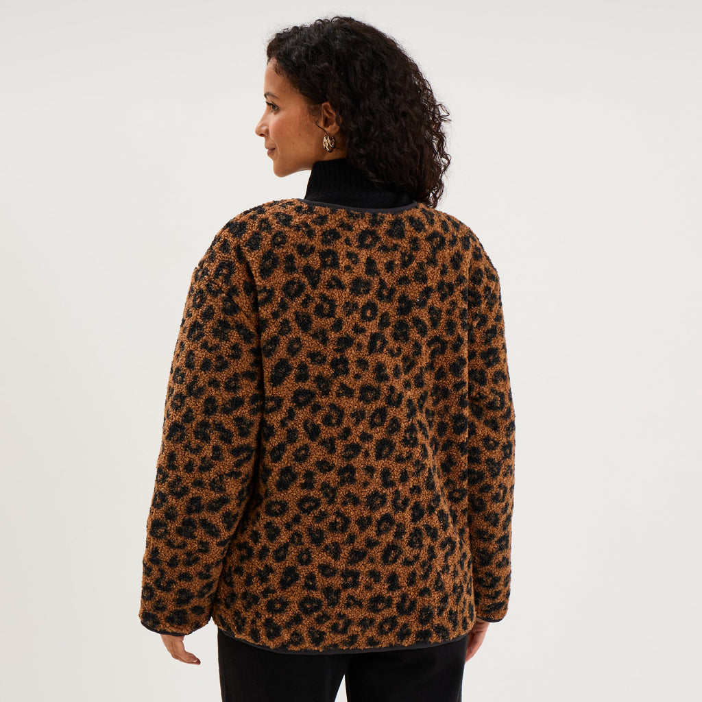 Veste polaire réversible et matelassée marron foncé femme - 6