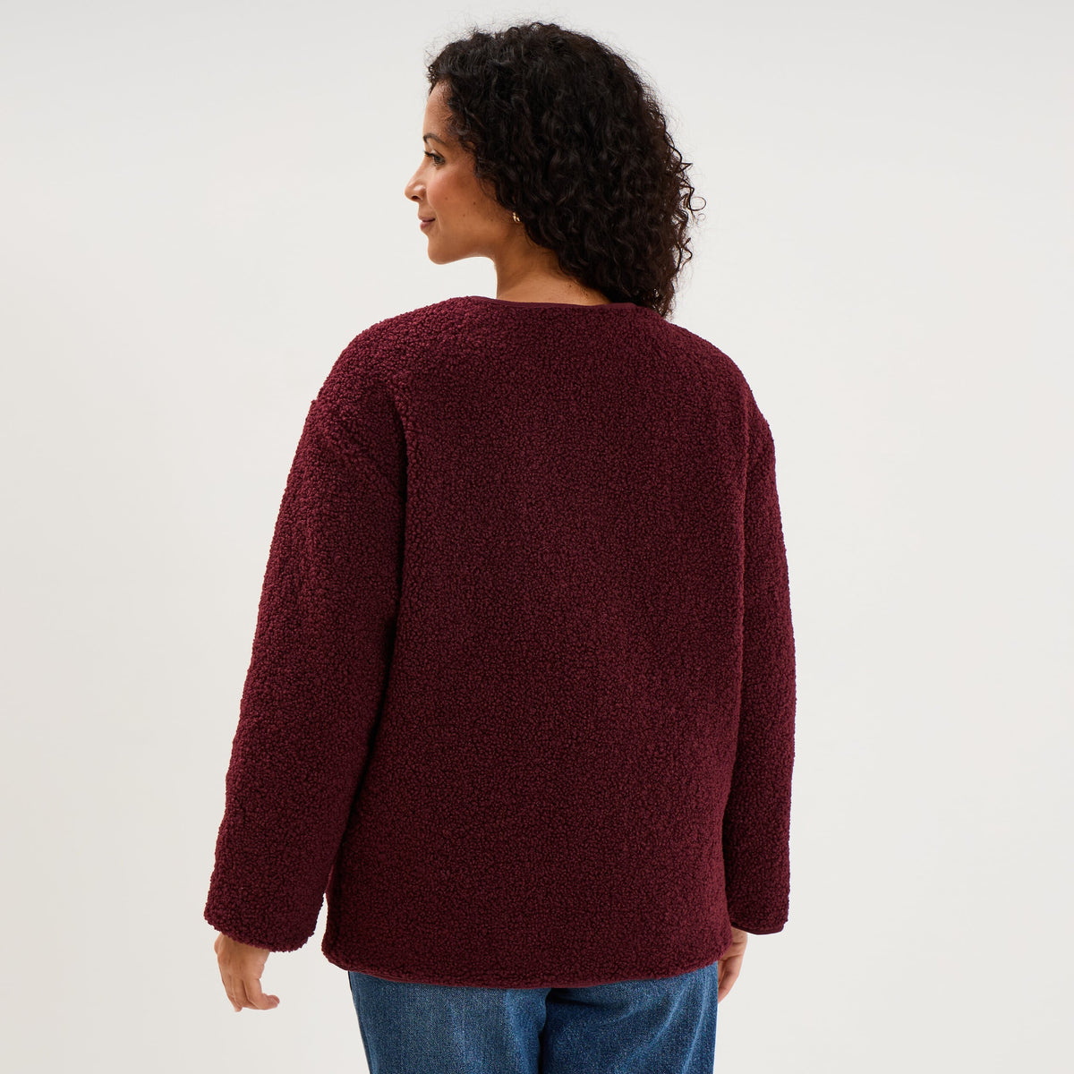 Veste polaire réversible et matelassée marron foncé femme - 4