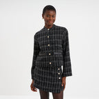 Veste tweed boutonnée ecru femme - 1