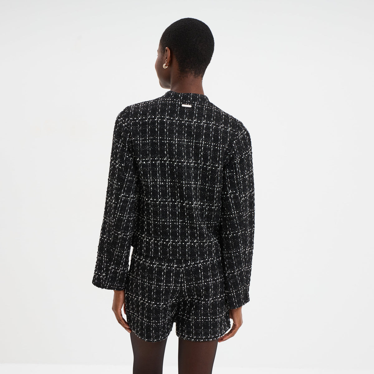 Veste tweed boutonnée ecru femme - 2