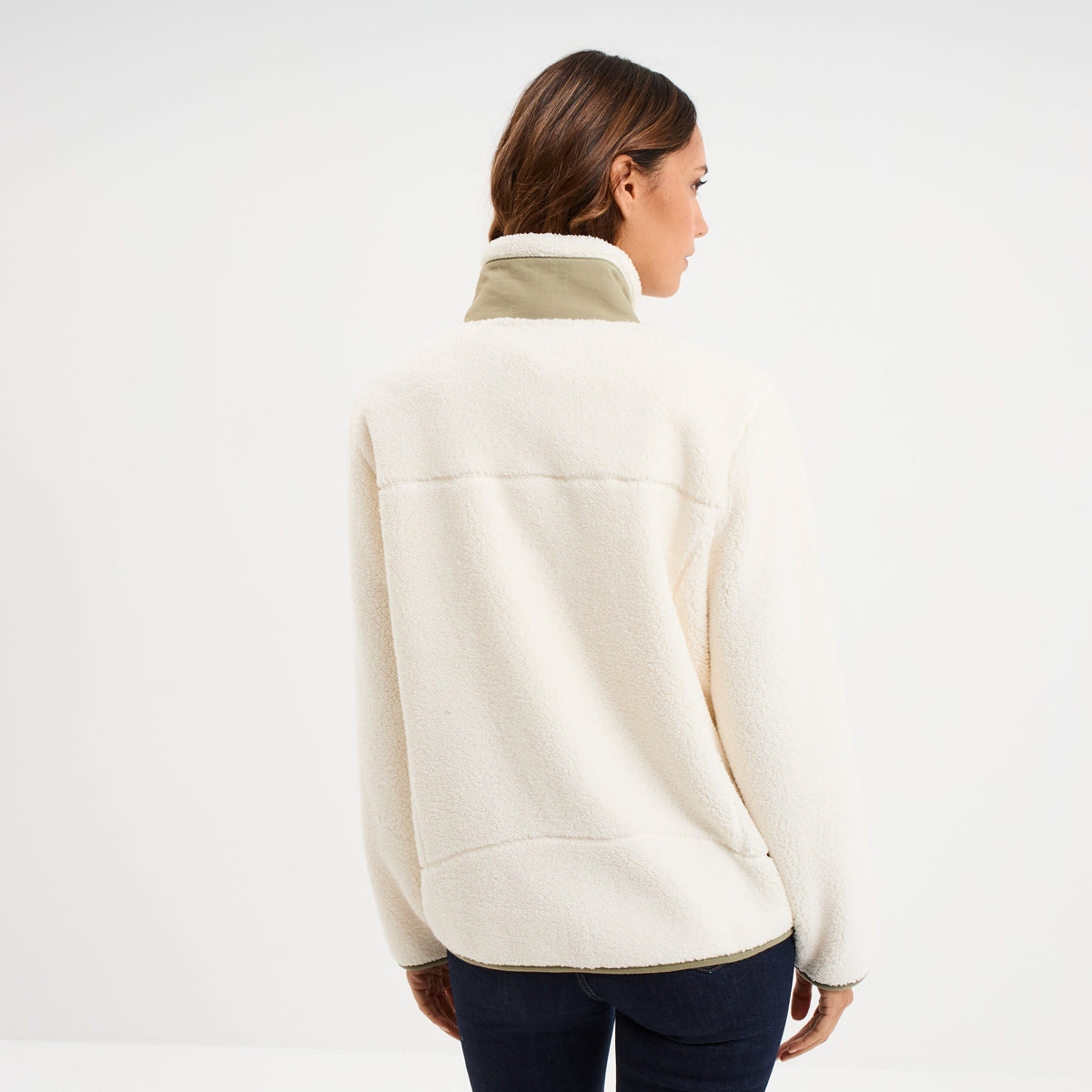 Veste zippée effet sherpa 3 poches vieux rose femme - 6