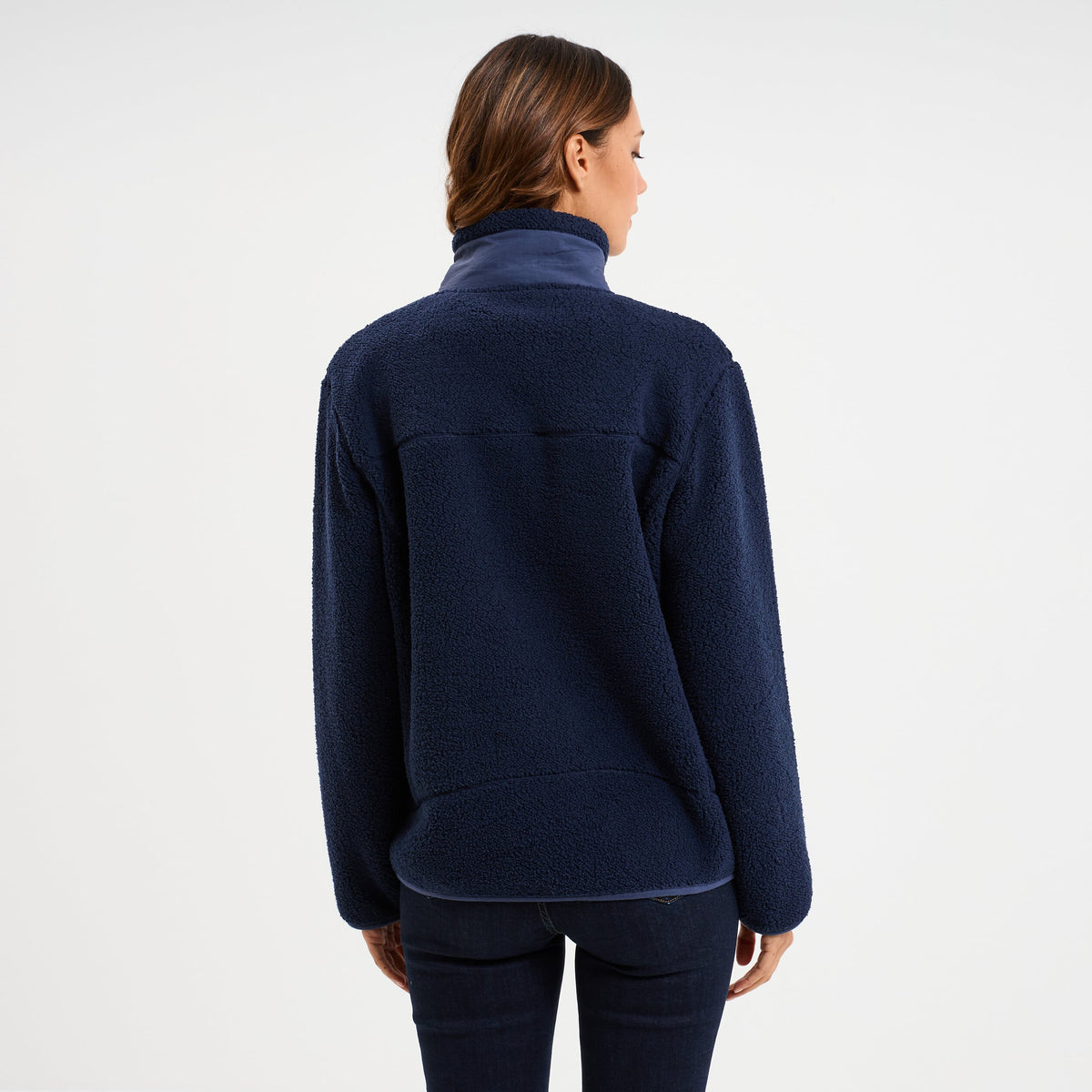 Veste zippée effet sherpa 3 poches vieux rose femme - 4
