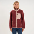 Veste zippée effet sherpa 3 poches vieux rose femme - 1